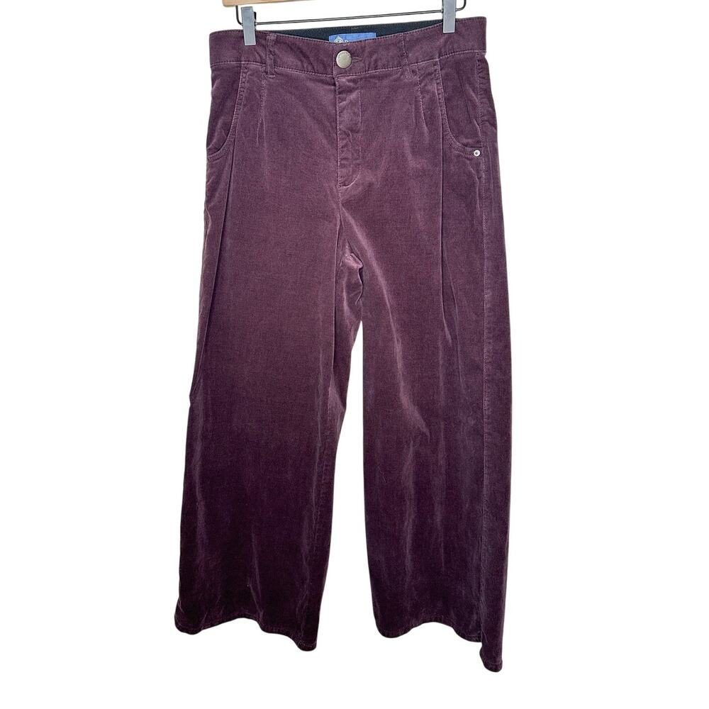 Democracy Ab-Solution Corduroy Barrel Leg Pants 10 Petite Purple High Rise EUC